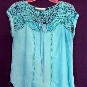 Maurices Aqua Blue Top Cap Sleeve